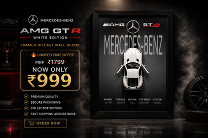 Mercedes-Benz AMG GT R 3D Diecast Wall Frame – Premium Sports Car Decor