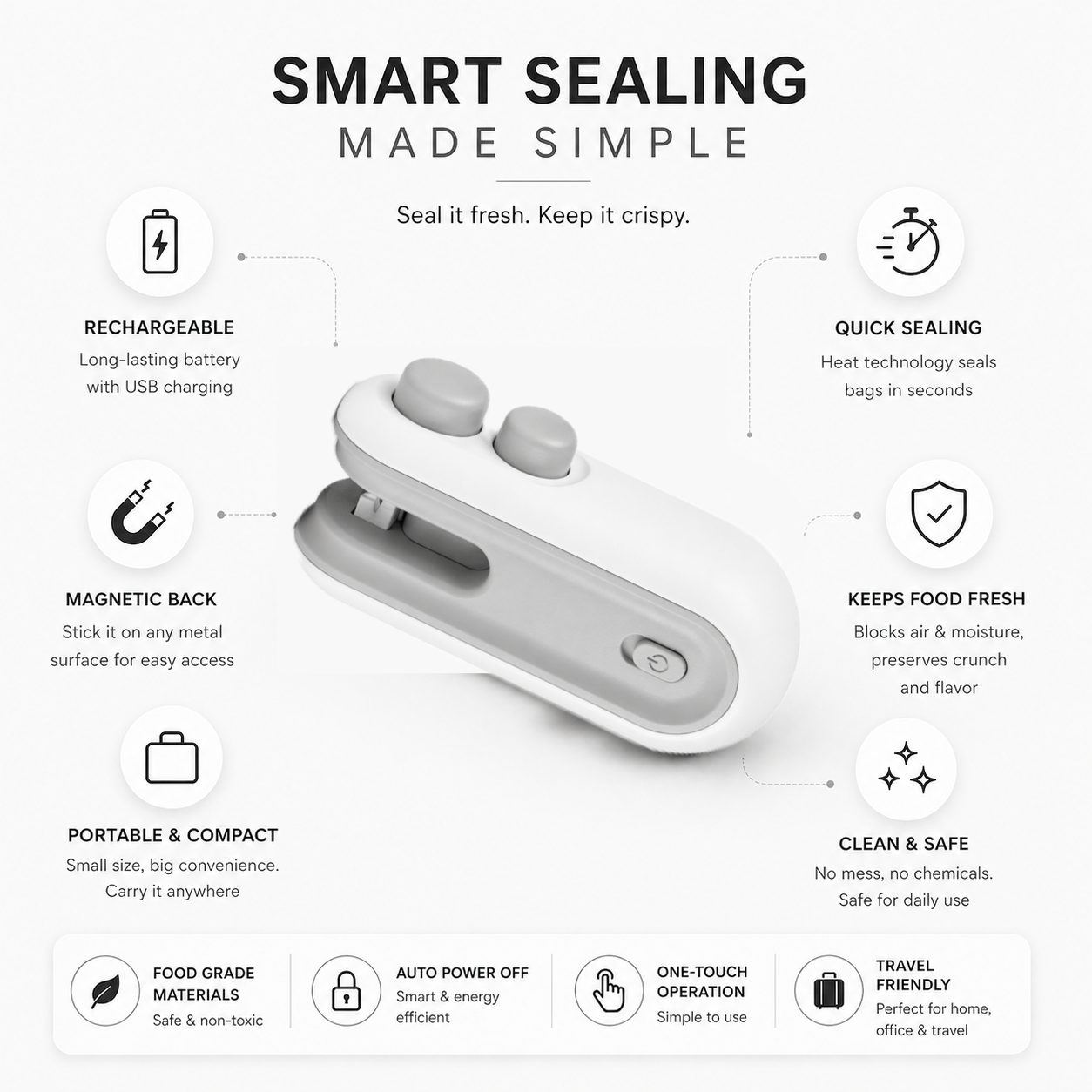 FurGlyph™ Premium 2-in-1 Mini Bag Sealer & Cutter