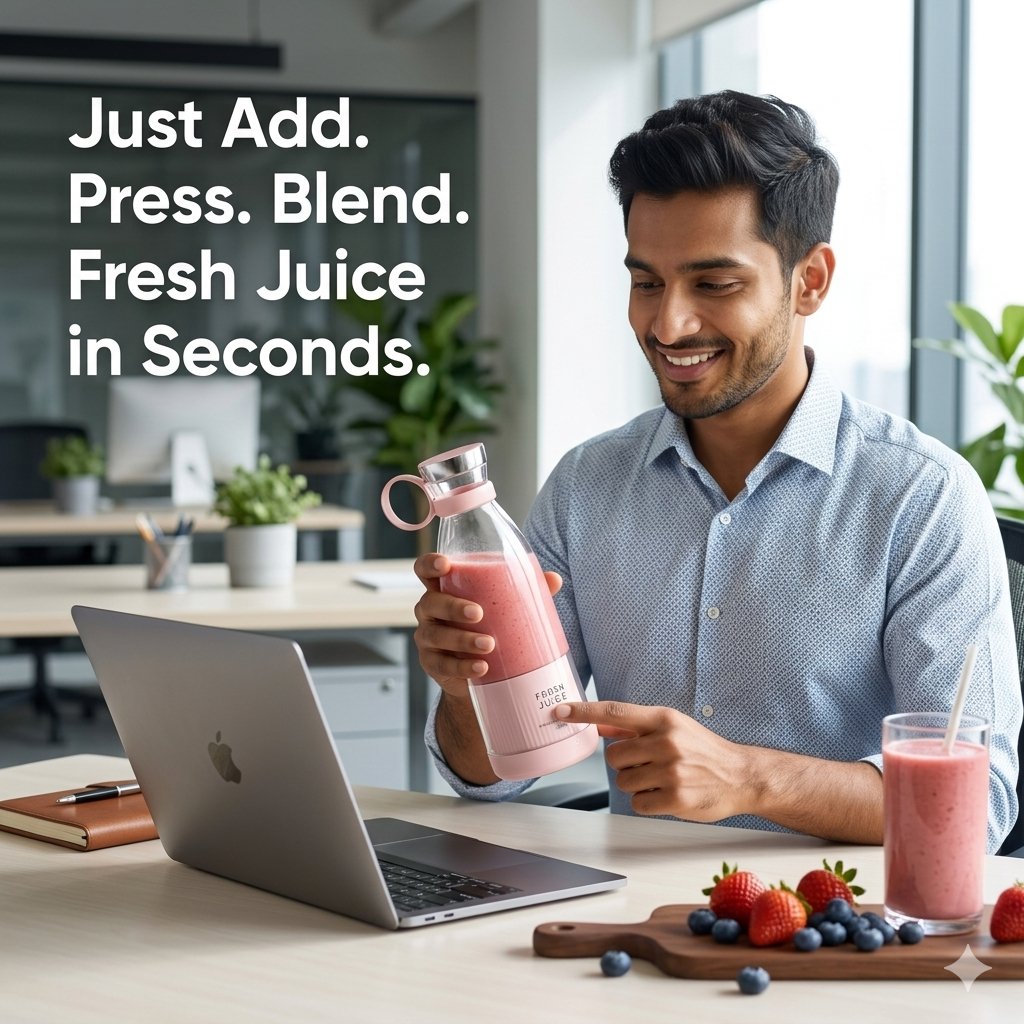 FurGlyph™ Portable Mini Juice Blender Bottle (USB Rechargeable)